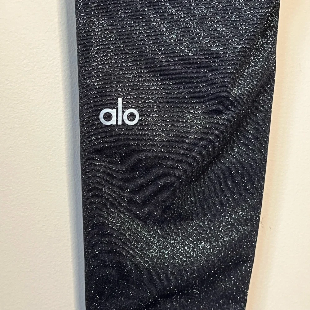 ALO Yoga Black Glitter Women's XS Performance Leggings High Waisted